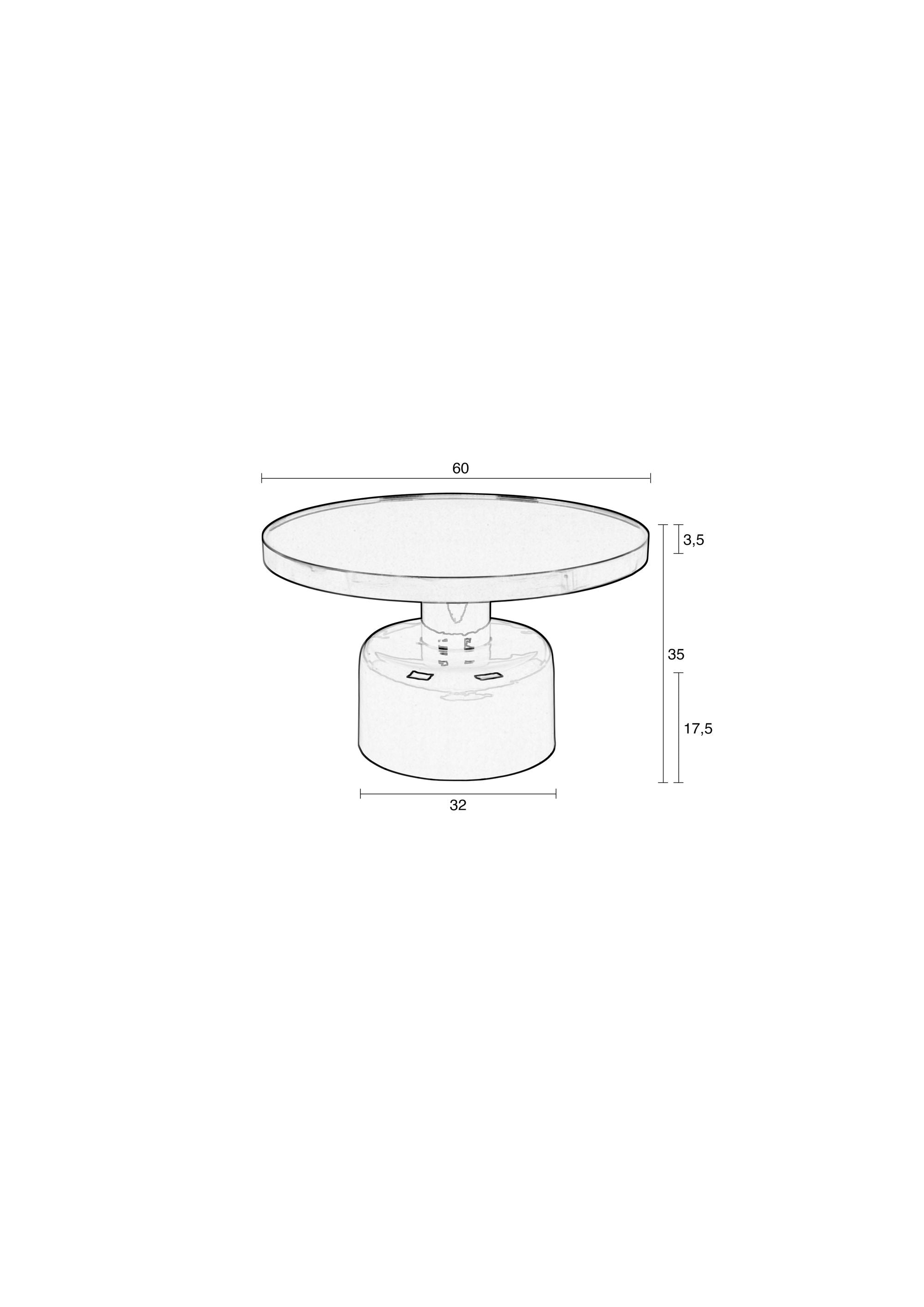 Zuiver Glam Gloss Blue & Gold Round Coffee Table